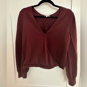 VETTA Deep Burgundy Knit Top